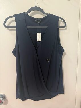 Banana Republic Navy Sleeveless Wrap-Front Camisole